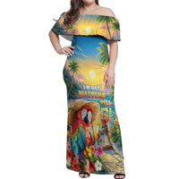 Hawaii Parrot Off Shoulder Maxi Dress Im Not Waiting Till 5 Oclock LT05 Women Colorful - Polynesian Pride