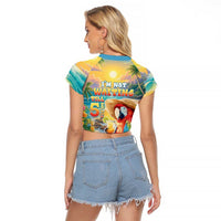 Hawaii Parrot Raglan Cropped T Shirt Im Not Waiting Till 5 Oclock LT05 - Polynesian Pride