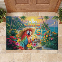 Hawaii Parrot Rubber Doormat Im Not Waiting Till 5 Oclock LT05 Colorful - Polynesian Pride