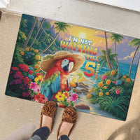 Hawaii Parrot Rubber Doormat Im Not Waiting Till 5 Oclock LT05 - Polynesian Pride