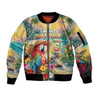 Hawaii Parrot Sleeve Zip Bomber Jacket Im Not Waiting Till 5 Oclock LT05 Unisex Colorful - Polynesian Pride