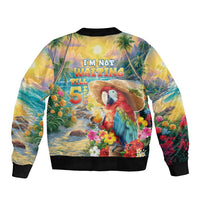 Hawaii Parrot Sleeve Zip Bomber Jacket Im Not Waiting Till 5 Oclock LT05 - Polynesian Pride