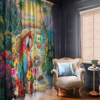 Hawaii Parrot Window Curtain Im Not Waiting Till 5 Oclock - Polynesian Pride