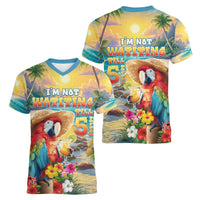 Hawaii Parrot Women V-Neck T-Shirt Im Not Waiting Till 5 Oclock - Polynesian Pride