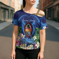 Guam Liberation Day Cross Shoulder Shirt Pas Para I Chamoru