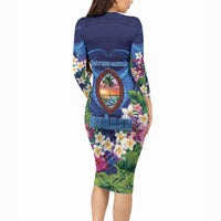 Guam Liberation Day Long Sleeve Bodycon Dress Pas Para I Chamoru LT05 - Polynesian Pride