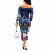 Guam Liberation Day Off The Shoulder Long Sleeve Dress Pas Para I Chamoru LT05 - Polynesian Pride