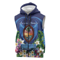 Guam Liberation Day Sleeveless Zip Hoodie Pas Para I Chamoru