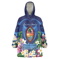 Guam Liberation Day Wearable Blanket Hoodie Pas Para I Chamoru