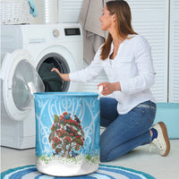 New Zealand Birds Christmas Laundry Basket Pohutukawa Xmas Tree