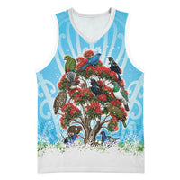 New Zealand Birds Christmas Basketball Jersey Pohutukawa Xmas Tree