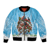 New Zealand Birds Christmas Bomber Jacket Pohutukawa Xmas Tree