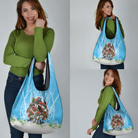 New Zealand Birds Christmas Grocery Bag Pohutukawa Xmas Tree
