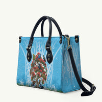 New Zealand Birds Christmas Leather Bag Pohutukawa Xmas Tree