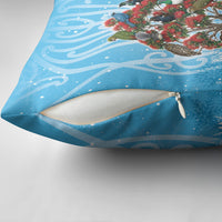 New Zealand Birds Christmas Pillow Cover Pohutukawa Xmas Tree