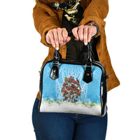 New Zealand Birds Christmas Shoulder Handbag Pohutukawa Xmas Tree