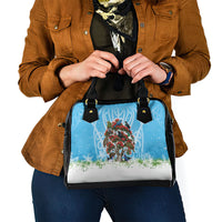 New Zealand Birds Christmas Shoulder Handbag Pohutukawa Xmas Tree