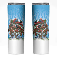 New Zealand Birds Christmas Skinny Tumbler Pohutukawa Xmas Tree
