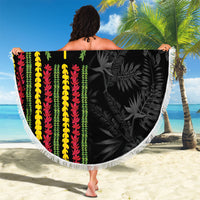 Hawaii Lei Kanaka Maoli Flag Beach Blanket Tropical Vibes