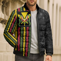 Hawaii Lei Kanaka Maoli Flag Bomber Puffer Jacket Tropical Vibes