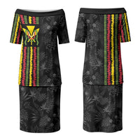 Hawaii Lei Kanaka Maoli Flag Couples Matching Puletasi and Hawaiian Shirt Tropical Vibes