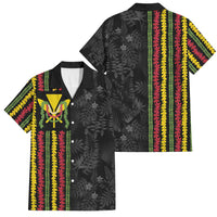 Hawaii Lei Kanaka Maoli Flag Family Matching Long Sleeve Bodycon Dress and Hawaiian Shirt Tropical Vibes LT05 Dad's Shirt - Short Sleeve Black - Polynesian Pride