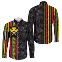 Hawaii Lei Kanaka Maoli Flag Family Matching Long Sleeve Bodycon Dress and Hawaiian Shirt Tropical Vibes LT05 Dad's Shirt - Long Sleeve Black - Polynesian Pride