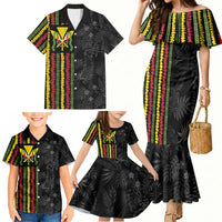 Hawaii Lei Kanaka Maoli Flag Family Matching Mermaid Dress and Hawaiian Shirt Tropical Vibes