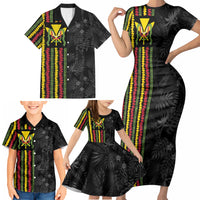 Hawaii Lei Kanaka Maoli Flag Family Matching Short Sleeve Bodycon Dress and Hawaiian Shirt Tropical Vibes LT05 - Polynesian Pride