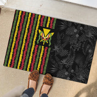 Hawaii Lei Kanaka Maoli Flag Rubber Doormat Tropical Vibes