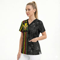 Hawaii Lei Kanaka Maoli Flag Scrub Top Tropical Vibes