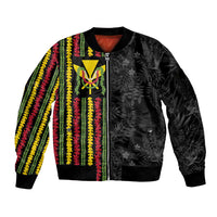 Hawaii Lei Kanaka Maoli Flag Sleeve Zip Bomber Jacket Tropical Vibes
