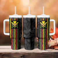Hawaii Lei Kanaka Maoli Flag Tumbler With Handle Tropical Vibes