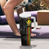 Hawaii Lei Kanaka Maoli Flag Tumbler With Handle Tropical Vibes