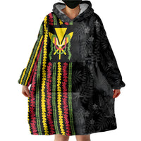 Hawaii Lei Kanaka Maoli Flag Wearable Blanket Hoodie Tropical Vibes