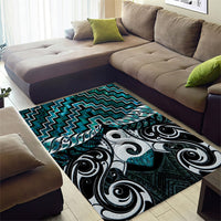 New Zealand Maori Area Rug Poutama Pikorua - Single Twist Paua Shell LT05 - Polynesian Pride