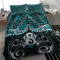 New Zealand Maori Bedding Set Poutama Pikorua - Single Twist Paua Shell LT05 - Polynesian Pride
