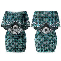 New Zealand Maori Couples Matching Off Shoulder Short Dress and Hawaiian Shirt Poutama Pikorua - Single Twist Paua Shell LT05 - Polynesian Pride