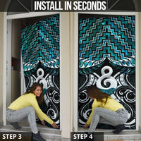 New Zealand Maori Door Cover Poutama Pikorua - Single Twist Paua Shell LT05 - Polynesian Pride