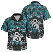 New Zealand Maori Family Matching Mermaid Dress and Hawaiian Shirt Poutama Pikorua - Single Twist Paua Shell LT05 Son's Shirt Turquoise - Polynesian Pride