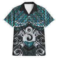 New Zealand Maori Hawaiian Shirt Poutama Pikorua - Single Twist Paua Shell LT05 Turquoise - Polynesian Pride