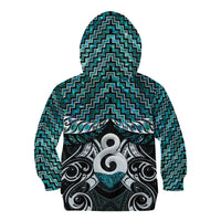New Zealand Maori Kid Hoodie Poutama Pikorua - Single Twist Paua Shell LT05 - Polynesian Pride