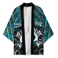 New Zealand Maori Kimono Poutama Pikorua - Single Twist Paua Shell LT05 Unisex Turquoise - Polynesian Pride