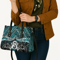 New Zealand Maori Leather Bag Poutama Pikorua - Single Twist Paua Shell LT05 - Polynesian Pride