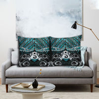 New Zealand Maori Pillow Cover Poutama Pikorua - Single Twist Paua Shell LT05 - Polynesian Pride