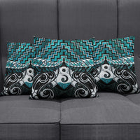 New Zealand Maori Pillow Cover Poutama Pikorua - Single Twist Paua Shell LT05 - Polynesian Pride