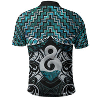 New Zealand Maori Polo Shirt Poutama Pikorua - Single Twist Paua Shell LT05 - Polynesian Pride