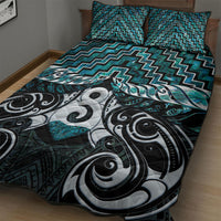 New Zealand Maori Quilt Bed Set Poutama Pikorua - Single Twist Paua Shell LT05 - Polynesian Pride