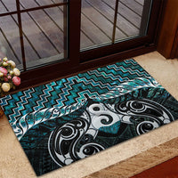 New Zealand Maori Rubber Doormat Poutama Pikorua - Single Twist Paua Shell LT05 - Polynesian Pride