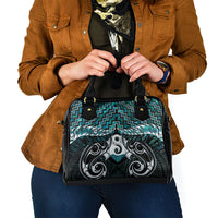 New Zealand Maori Shoulder Handbag Poutama Pikorua - Single Twist Paua Shell LT05 - Polynesian Pride